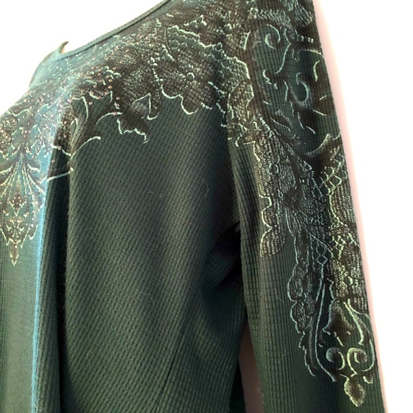 EUC One World Evergreen Waffle Weave Top, Size Large - Picture 9 of 15